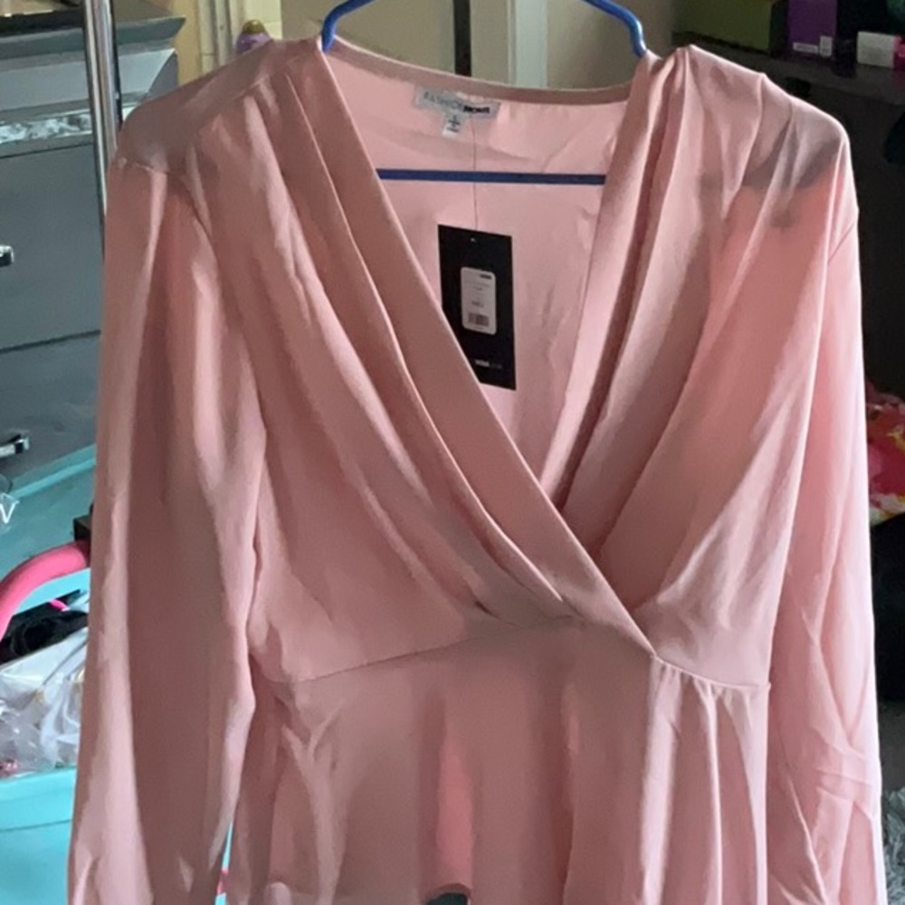 Blush pink blouse in a large